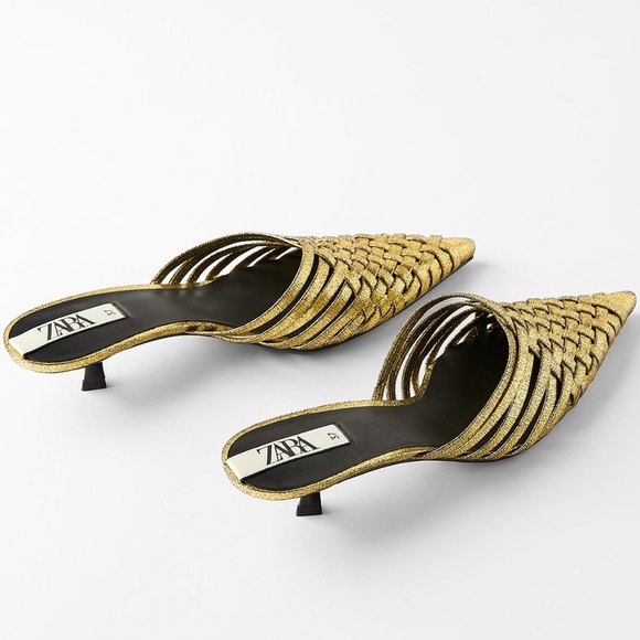 zara gold mules